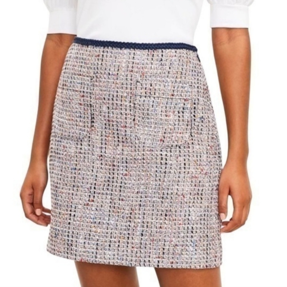NWT Ann Taylor LOFT Multicolor Tweed Skirt Sz 6